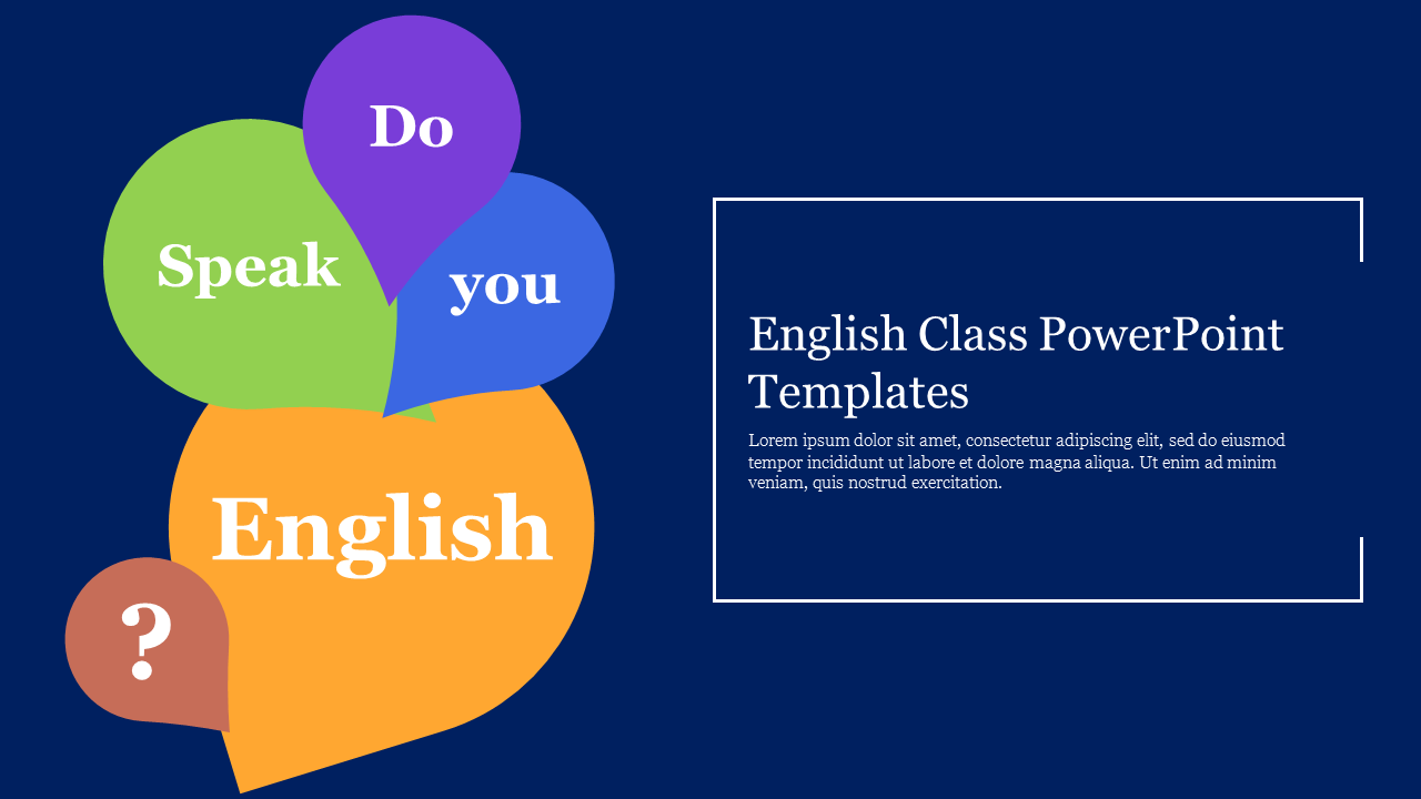 english presentation slides template